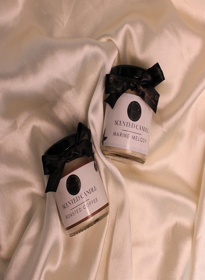 Wrapped up Love Scented Candles Gift Set Pack of 2 - Roasted Coffee and Marine Melody- 65g Each, 12 Hour Burn time Each, Soy Wax jar Candles.(Gift for Friends, Friendship Day Gift) - Image 2